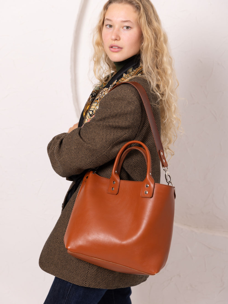 MIGLE Leather Handbag - Ginger - Image 4