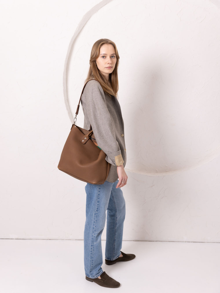 MIGLE Leather Handbag - Cappuccino - Image 3