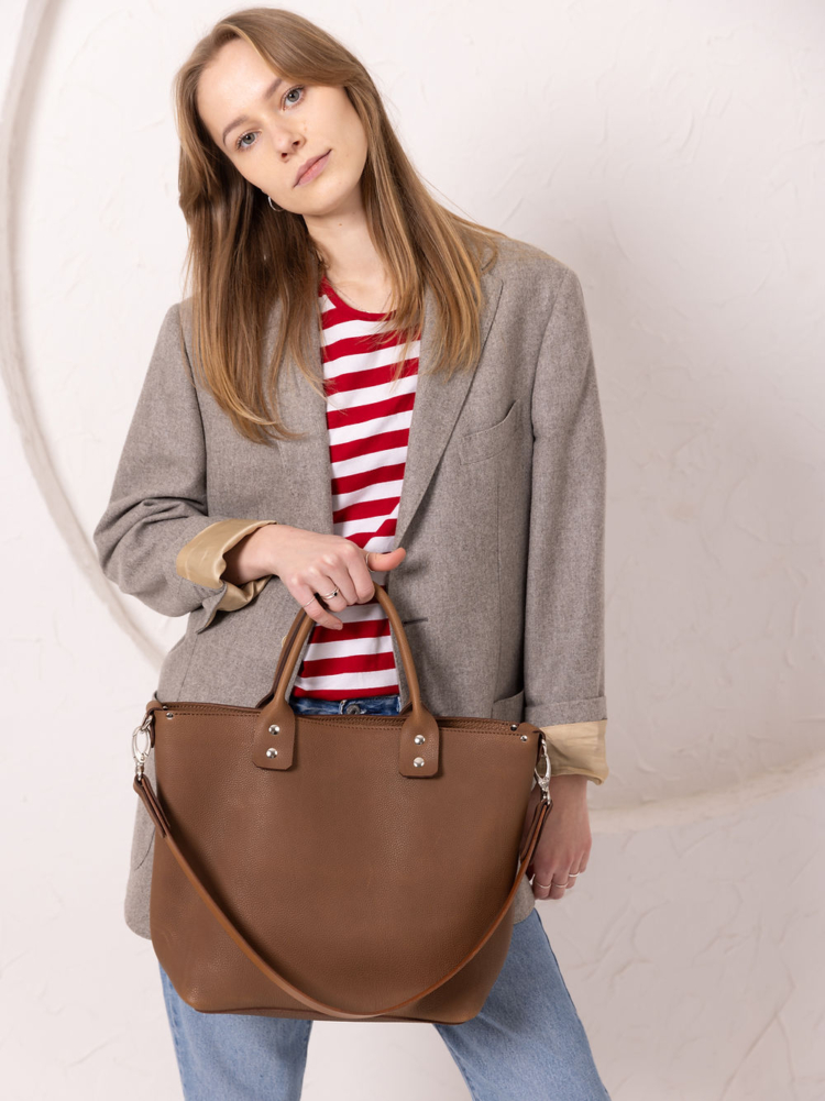 MIGLE Leather Handbag - Cappuccino - Image 5